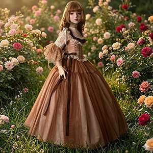 Trinity F Doll Size - Roselle Chantilly Dress (D Pink) - LE7