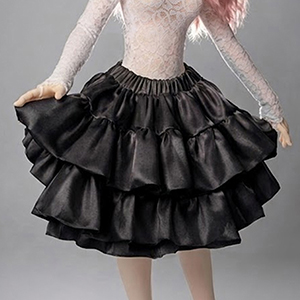 (Pre-order)Trinity F Doll Size - Peony Layered Petticoat (Black)