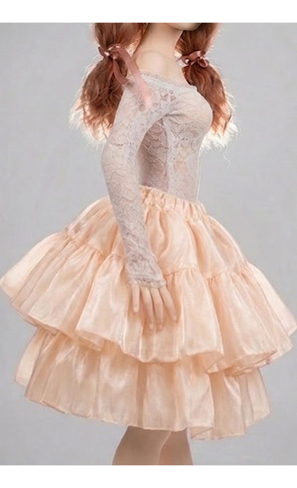 (Pre-order)Trinity F Doll Size - Peony Layered Petticoat (Coral pink)