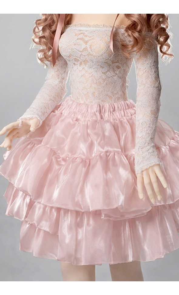 (Pre-order)Trinity F Doll Size - Peony Layered Petticoat (Pink)