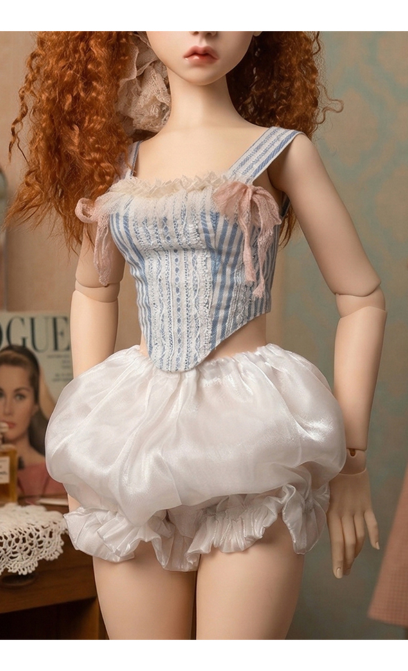 Trinity F Doll Size - Peony Layered Petticoat (White)
