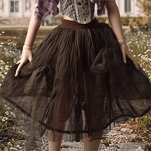 (Pre-order) Trinity F Doll Size - Morwen Veil Skirt (Olive Brown) - LE5