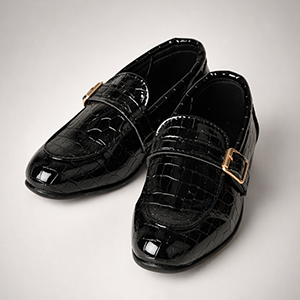Trinity Doll M - Croc Belt Loafers (Black)