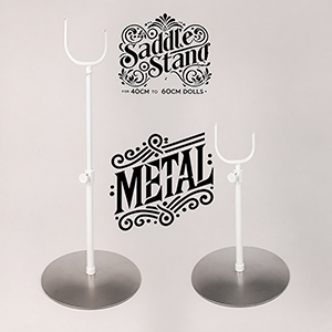 40cm~60cm Dollmore Saddle Stand For 40cm~60cm Doll (Round Metal & H White)