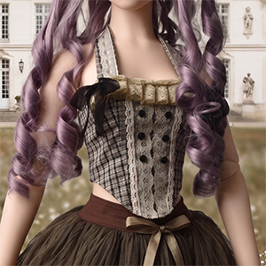 Trinity F Doll Size - Melwen Tartan Corset Top (B khaki) - LE 7