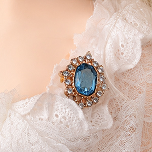 Jewel Brooch – Azure Big Oval (brooch)