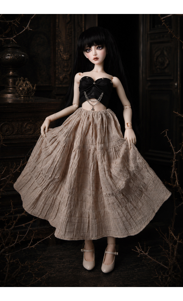 SD - Antique Linen Skirt (Beige)-LE5