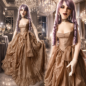 Trinity F Doll Size - Champagne Mocha Soiree Dress Set - LE 5