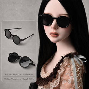 (13-15) Trinity & Lusion size - FX Folding Round Sunglasses - Black / Sunglasses / Glasses