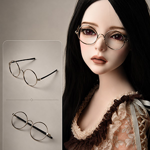 (13-15) Trinity & Lusion size - Classic Folding Round Glasses - Silver / Glasses