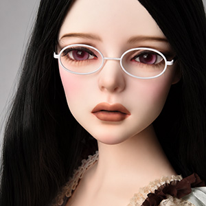 (13-15) Trinity & Lusion size -Round Steel Lensless Frames Glasses (White) / Glasses