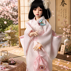 (Limited Costume) Illua Doll Size - Haru no Hikari Kimono For Girl Set (Pink)