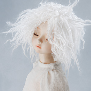 (7-8) Mohair Wave Short style wig (White)