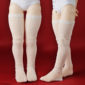 Lusion Doll Size - Chryffle Band Stockings (White) ZZ1