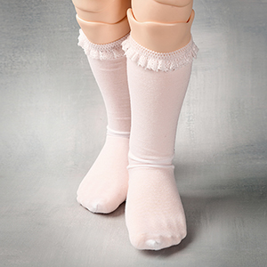 Lusion Doll Size - PPM Knee Socks (White) ZZ1