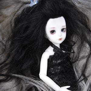 Banji size - Long Wool Wig (black)